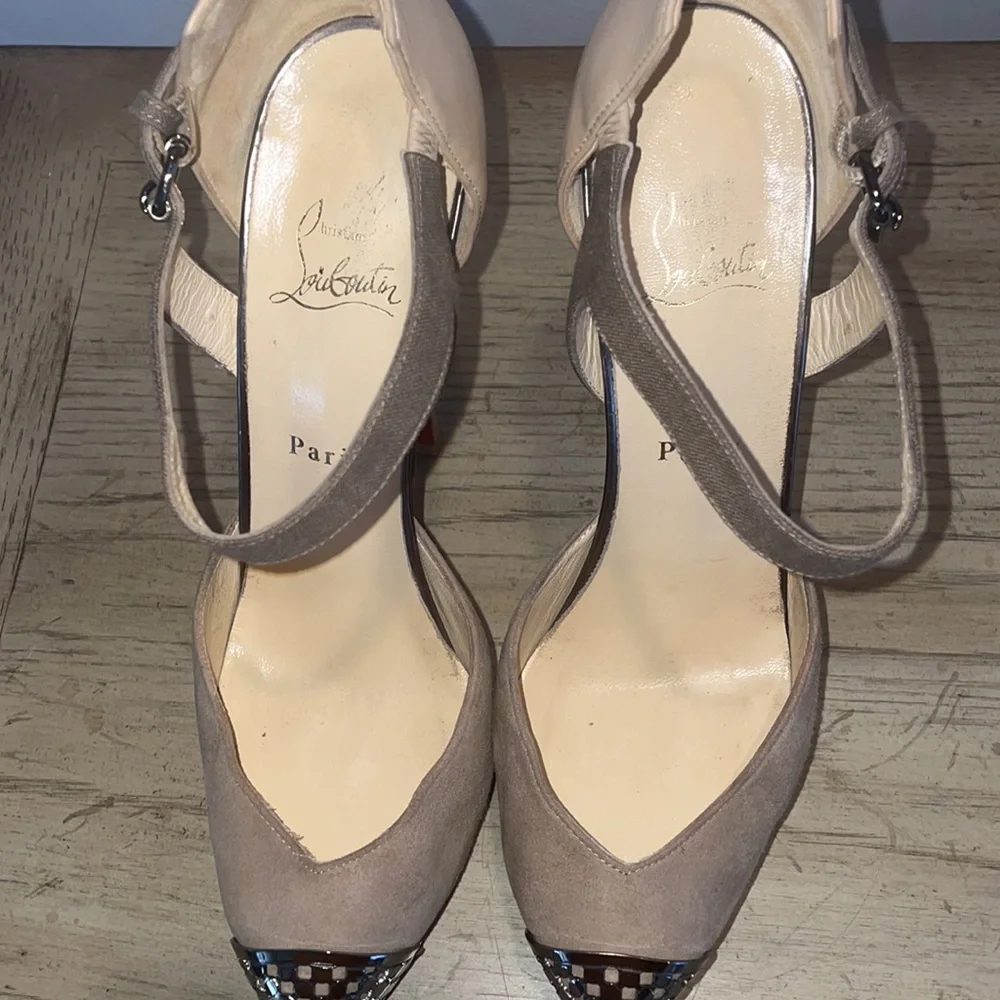 Christian Louboutin suede/crelino/calf heel, 39.5 - Picture 9 of 16